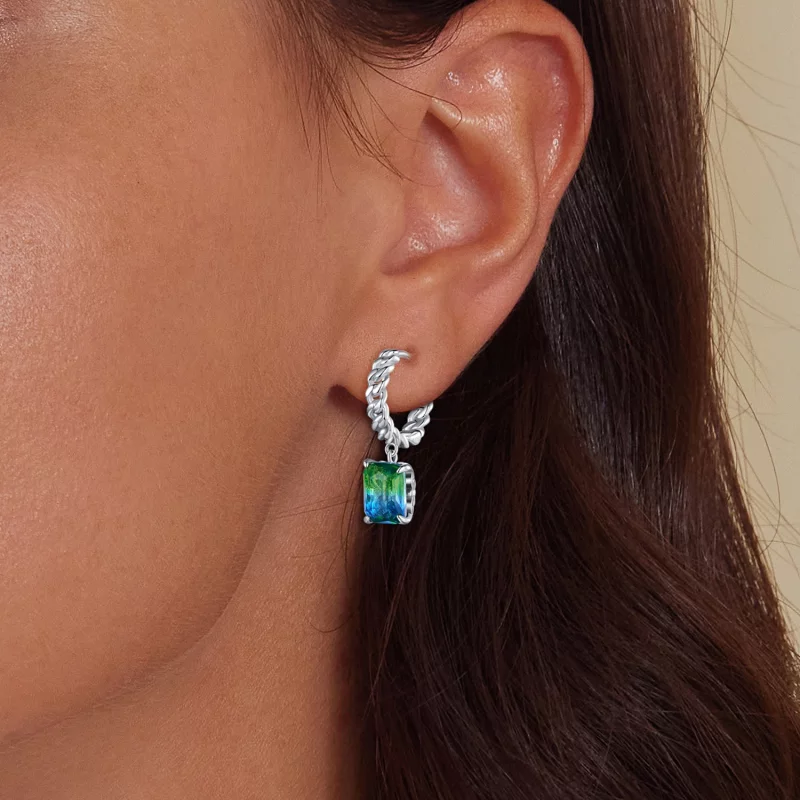 (image pour) Boucles d'oreilles à chaîne style Pandora - BSE887 - Afficher 6
