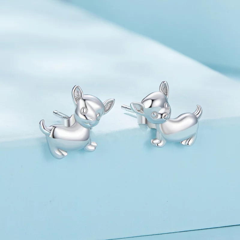 (image pour) Boucles d'oreilles clous de style Pandora avec Chihuahua - SCE1620 - Afficher 2