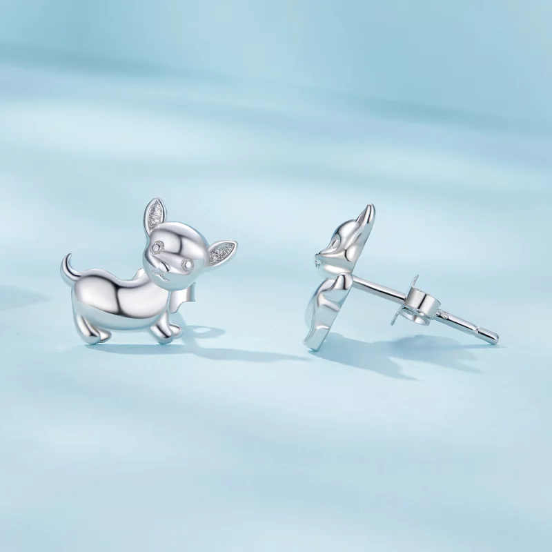 (image pour) Boucles d'oreilles clous de style Pandora avec Chihuahua - SCE1620 - Afficher 3