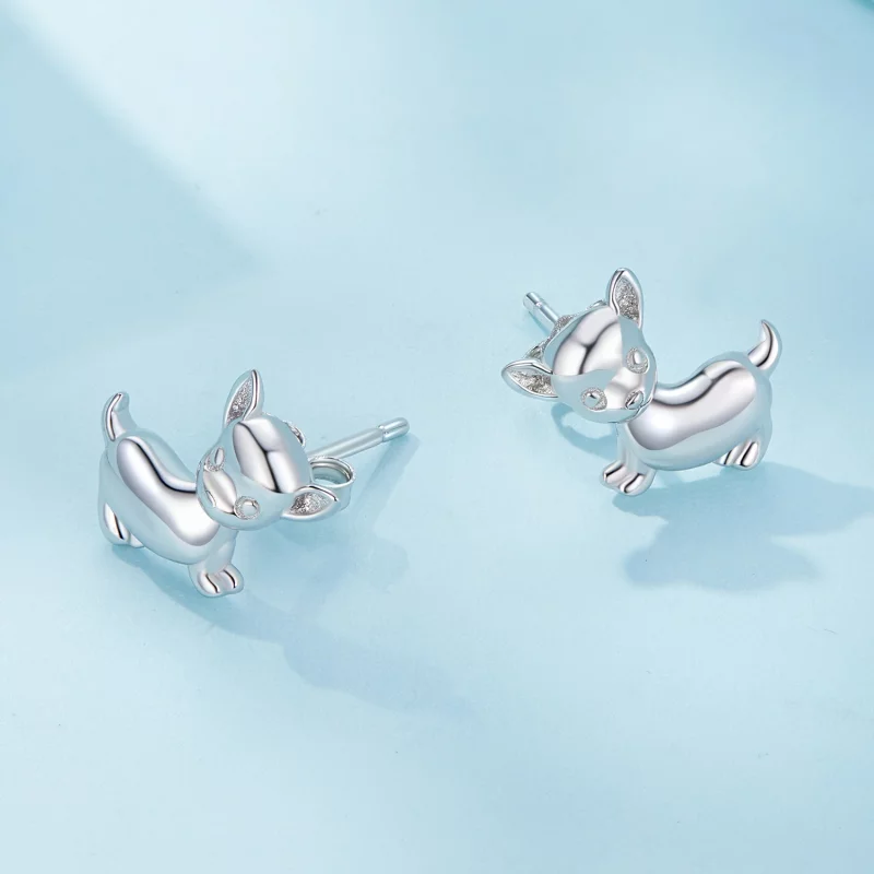 (image pour) Boucles d'oreilles clous de style Pandora avec Chihuahua - SCE1620 - Afficher 4
