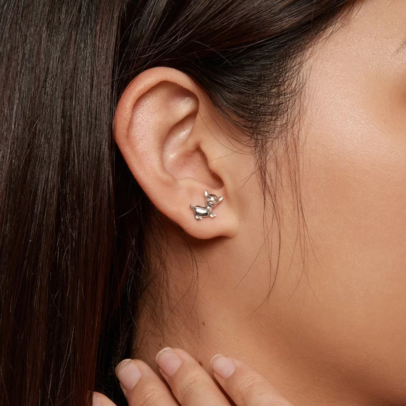 (image pour) Boucles d'oreilles clous de style Pandora avec Chihuahua - SCE1620 - Afficher 7