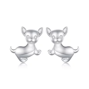(image pour) Boucles d'oreilles clous de style Pandora avec Chihuahua - SCE1620