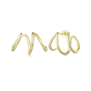 Boucles d'oreilles à clous de style Pandora avec lignes simples - SCE986-B (image pour) Boucles d'oreilles à clous de style Pandora avec lignes simples - SCE986-B