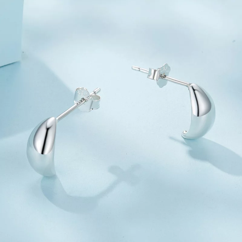 (image pour) Boucles d'oreilles clous de style Pandora avec lune - SCE1632 - Afficher 3