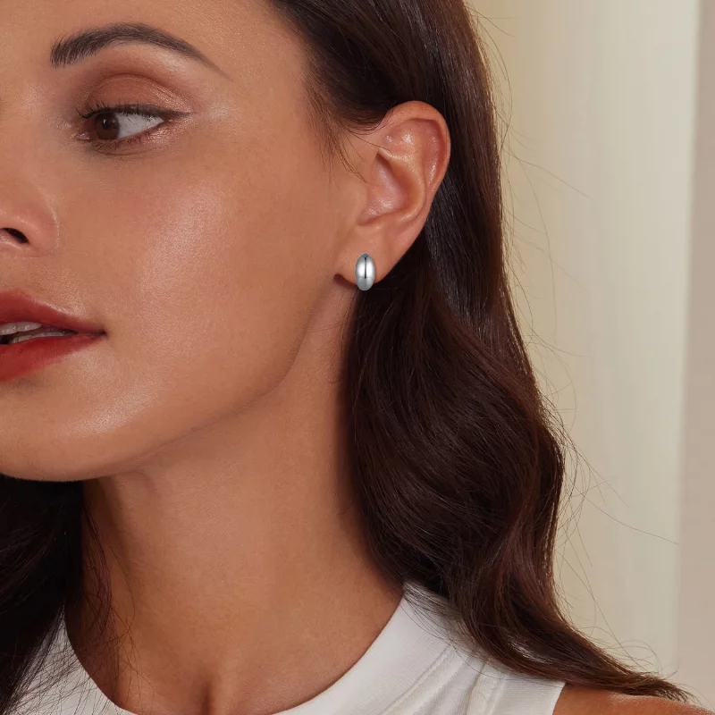 (image pour) Boucles d'oreilles clous de style Pandora avec lune - SCE1632 - Afficher 8