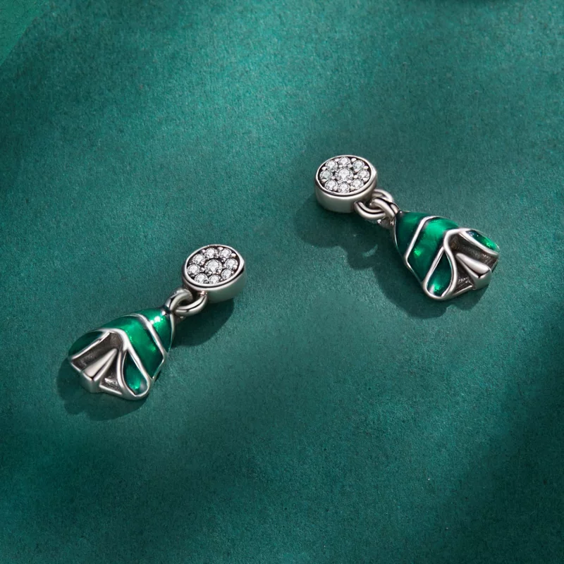 (image pour) Boucles d'oreilles clous de style Pandora avec motif de sapin de Noël - BSE919 - Afficher 4