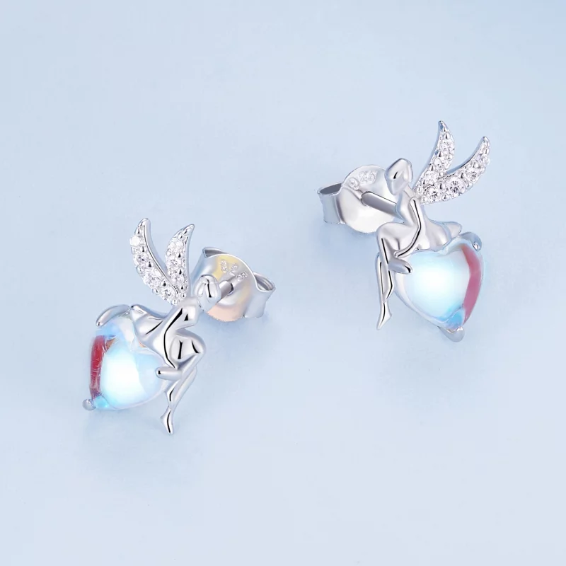 (image pour) Boucles d'oreilles clous de style Pandora avec motifs d'elfe - BSE796 - Afficher 4