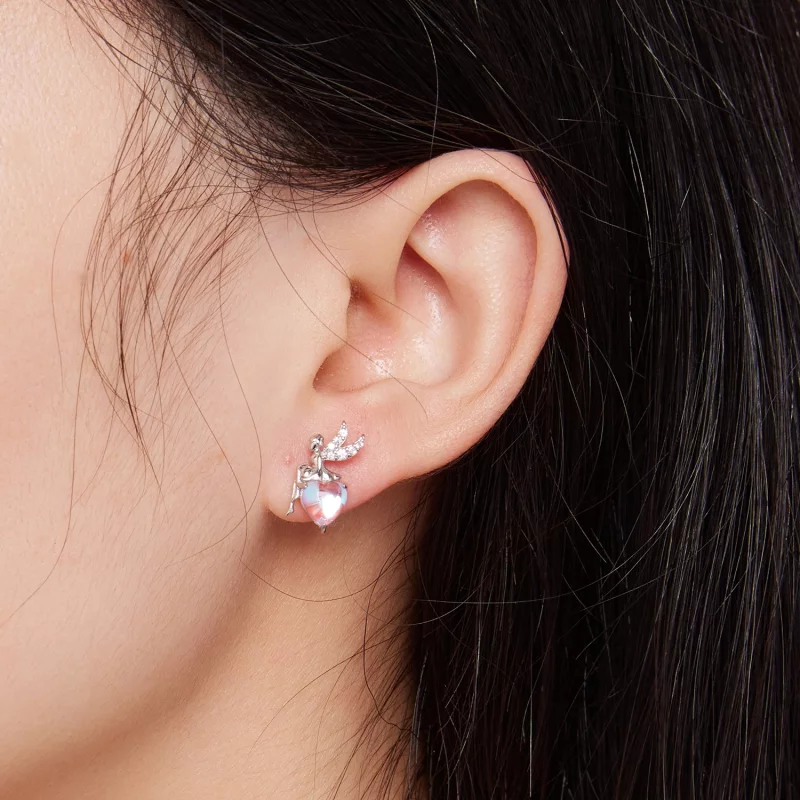 (image pour) Boucles d'oreilles clous de style Pandora avec motifs d'elfe - BSE796 - Afficher 5