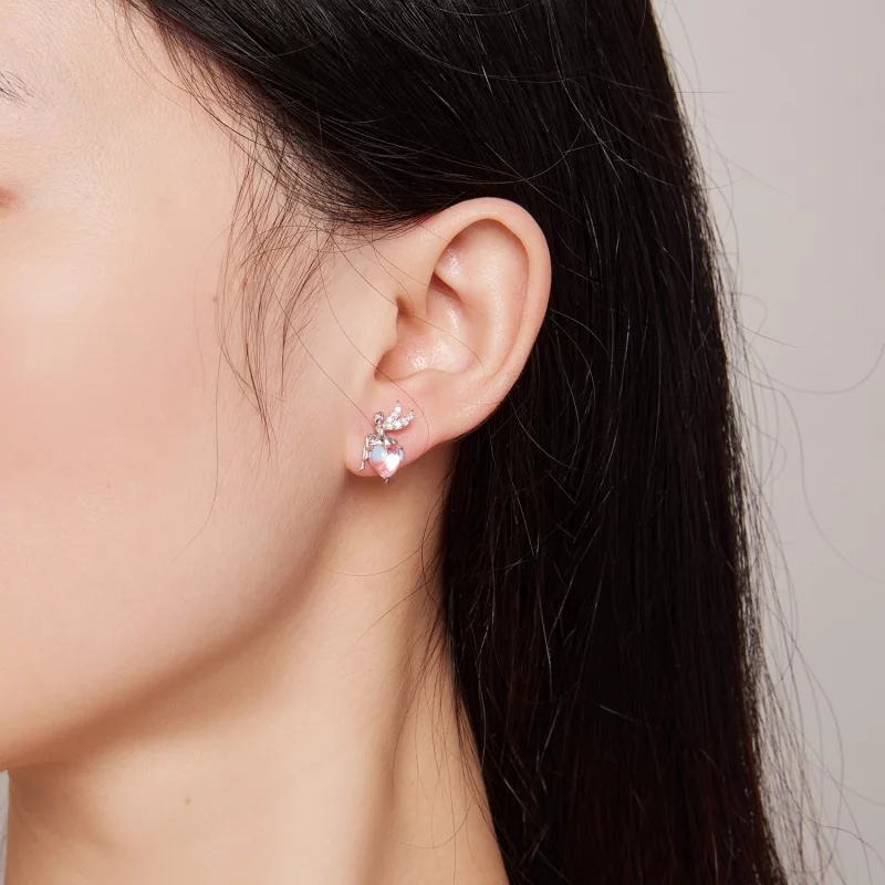 (image pour) Boucles d'oreilles clous de style Pandora avec motifs d'elfe - BSE796 - Afficher 7