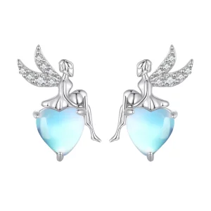 (image pour) Boucles d'oreilles clous de style Pandora avec motifs d'elfe - BSE796