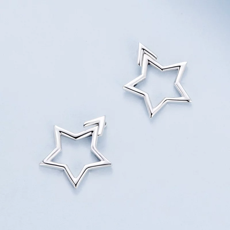 (image pour) Boucles d'oreilles clous de style Pandora avec pentagramme - BSE901 - Afficher 4