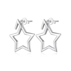 (image pour) Boucles d'oreilles clous de style Pandora avec pentagramme - BSE901