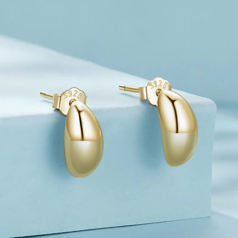 (image pour) Boucles d'oreilles clous de style Pandora en forme de lune - SCE1632-B - Afficher 2