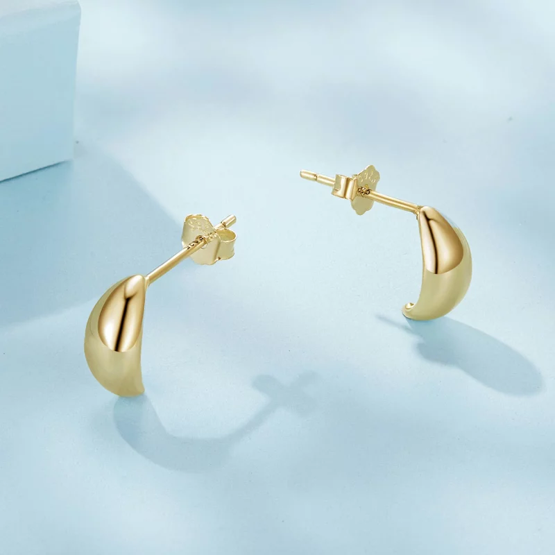 (image pour) Boucles d'oreilles clous de style Pandora en forme de lune - SCE1632-B - Afficher 3