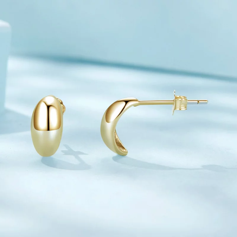 (image pour) Boucles d'oreilles clous de style Pandora en forme de lune - SCE1632-B - Afficher 4
