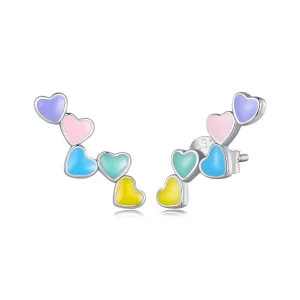 (image pour) Boucles d'oreilles à clous de style Pandora Love Colorful - SCE1638
