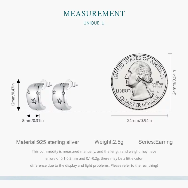 (image pour) Boucles d'oreilles clous en forme d'étoile scintillante de style Pandora - BSE88 - Afficher 7
