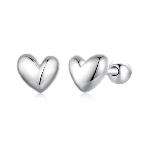 (image pour) Boucles d'oreilles à clous en forme de cœur de style Pandora - BSE886