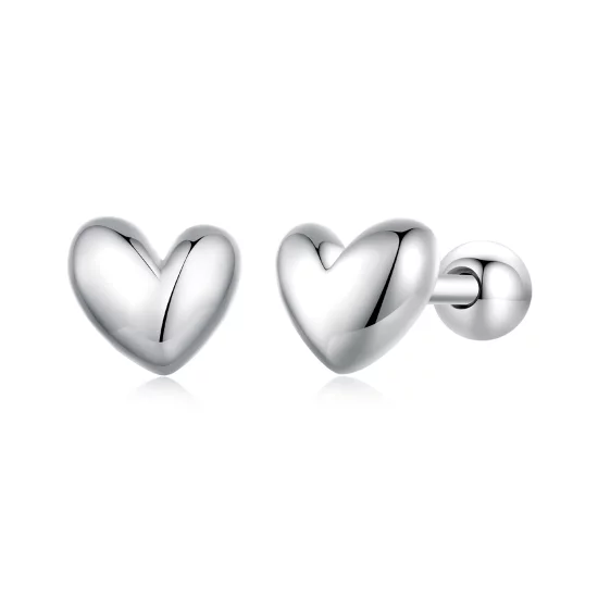 (image pour) Boucles d'oreilles à clous en forme de cœur de style Pandora - BSE886
