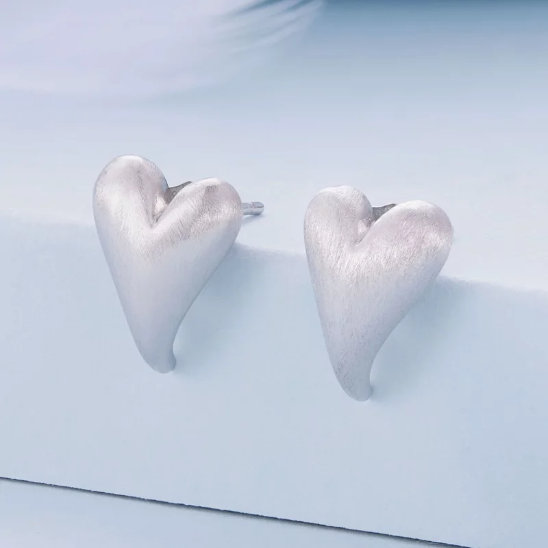 (image pour) Boucles d'oreilles clous en forme de cœur de style Pandora - BSE916 - Afficher 2