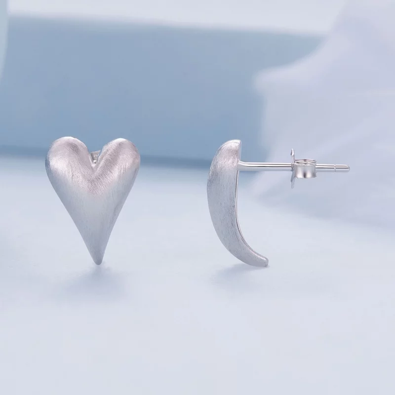 (image pour) Boucles d'oreilles clous en forme de cœur de style Pandora - BSE916 - Afficher 4