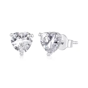 (image pour) Boucles d'oreilles clous en forme de cœur étincelant de style Pandora - BSE853
