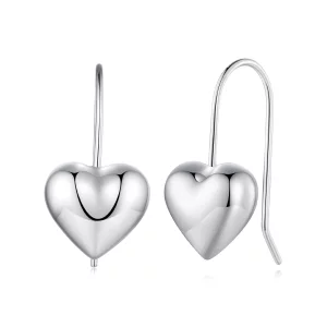 Boucles d'oreilles clous en forme de cœur tridimensionnel style Pandora - BSE854 (image pour) Boucles d'oreilles clous en forme de cœur tridimensionnel style Pandora - BSE854