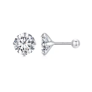 (image pour) Boucles d'oreilles à clous en zirconium blanc style Pandora - SCE1646-L