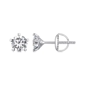 (image pour) Boucles d'oreilles à clous style Pandora avec moissanite de 0,5 Ct - MSE024-S