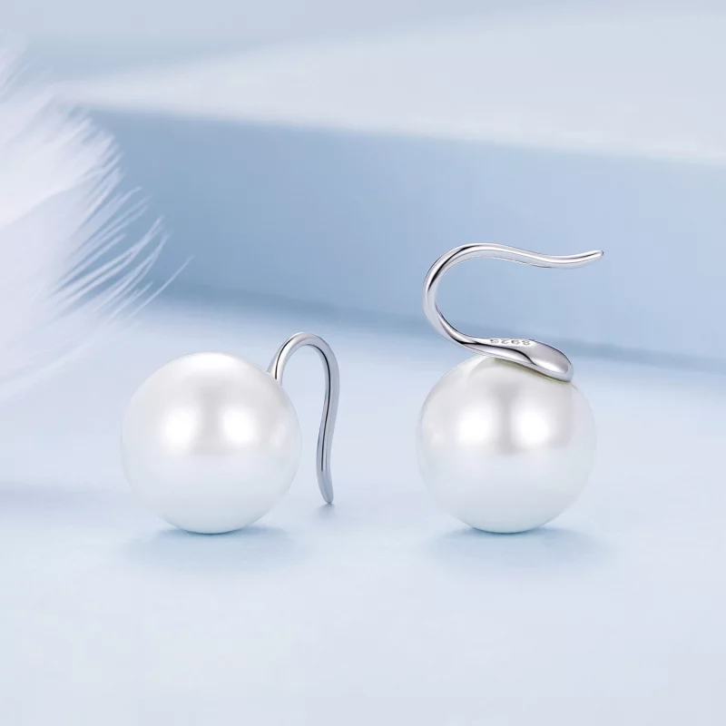 (image pour) Boucles d'oreilles à clous style Pandora avec perles - BSE857 - Afficher 3