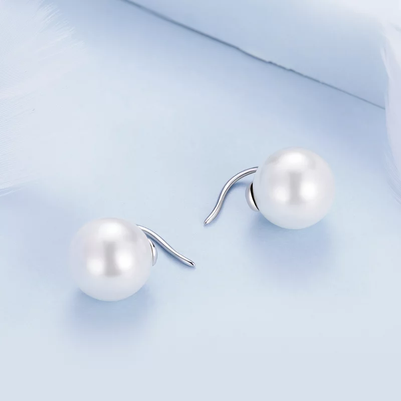 (image pour) Boucles d'oreilles à clous style Pandora avec perles - BSE857 - Afficher 4