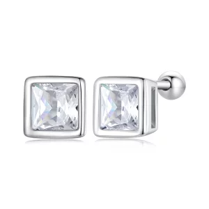 (image pour) Boucles d'oreilles à clous style Pandora avec zircones princesses - BSE885-L