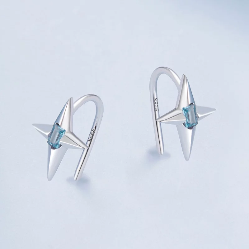 (image pour) Boucles d'oreilles à clous style Pandora étoilées - BSE915 - Afficher 2