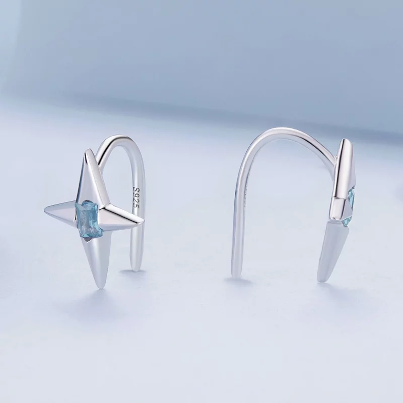 (image pour) Boucles d'oreilles à clous style Pandora étoilées - BSE915 - Afficher 3