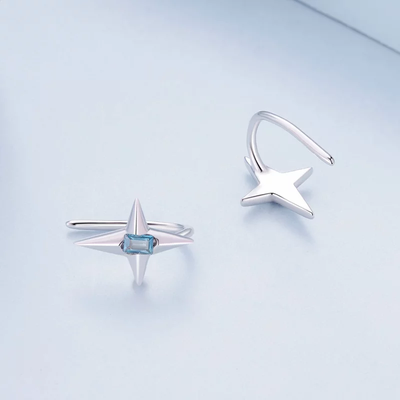 (image pour) Boucles d'oreilles à clous style Pandora étoilées - BSE915 - Afficher 4