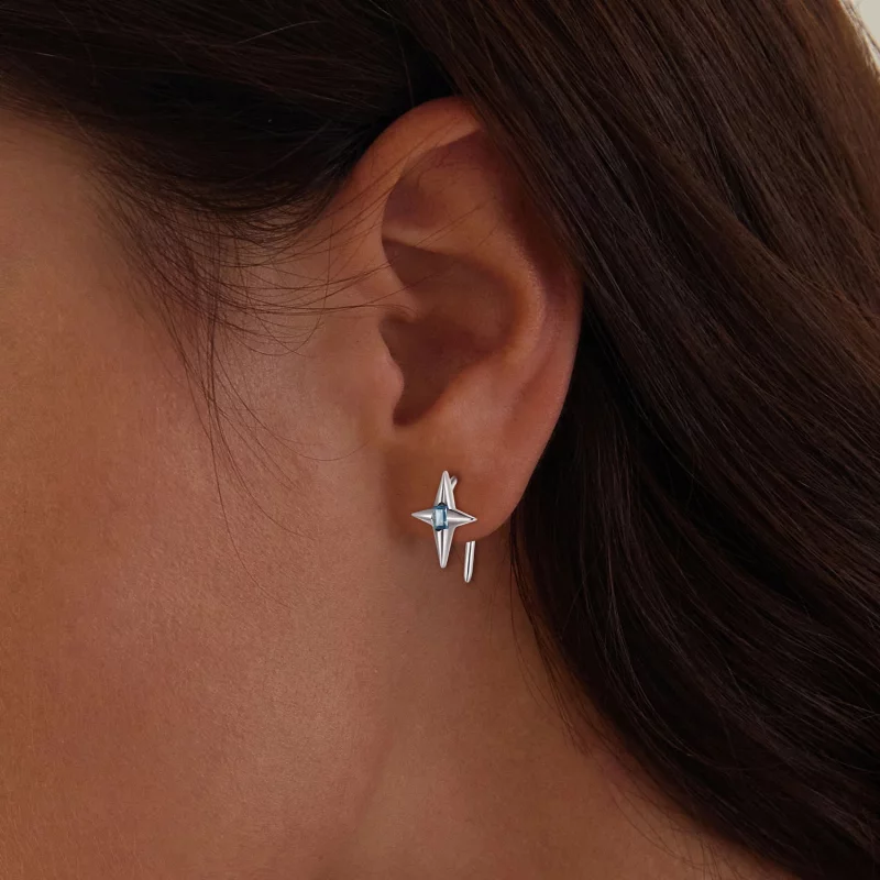 (image pour) Boucles d'oreilles à clous style Pandora étoilées - BSE915 - Afficher 5