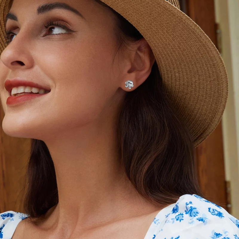 (image pour) Boucles d'oreilles à clous Teddy style Pandora - SCE1631 - Afficher 8