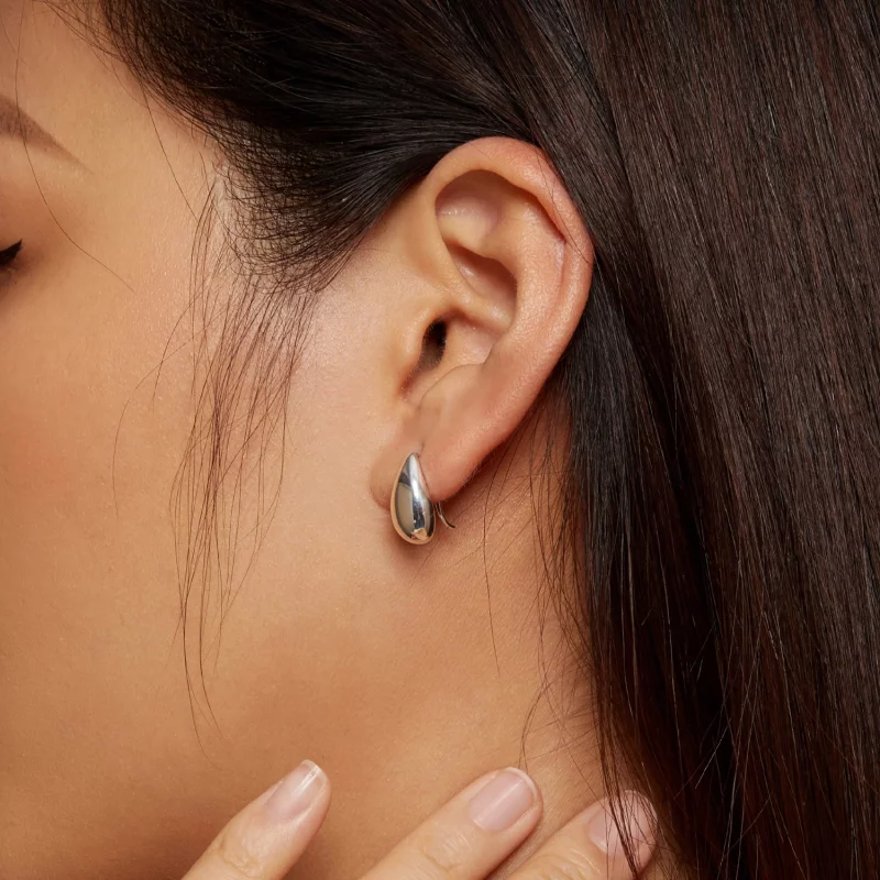 (image pour) Boucles d'oreilles clous étincelantes en forme de gouttes d'eau de style Pandora - Afficher 6