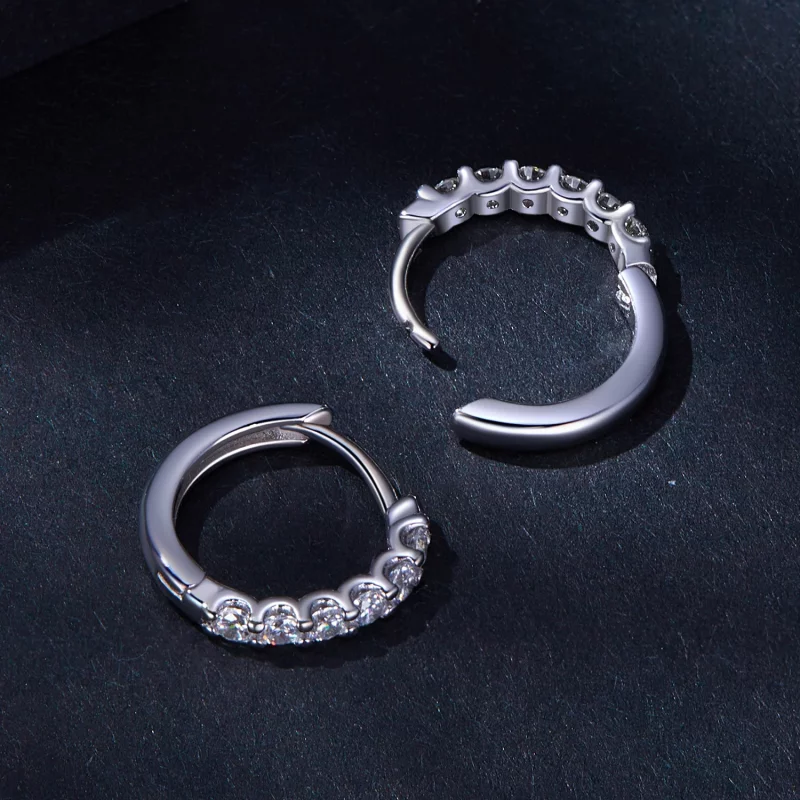 (image pour) Boucles d'oreilles créoles de style Pandora avec moissanite - MSE029 - Afficher 4
