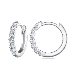 (image pour) Boucles d'oreilles créoles de style Pandora avec moissanite - MSE029