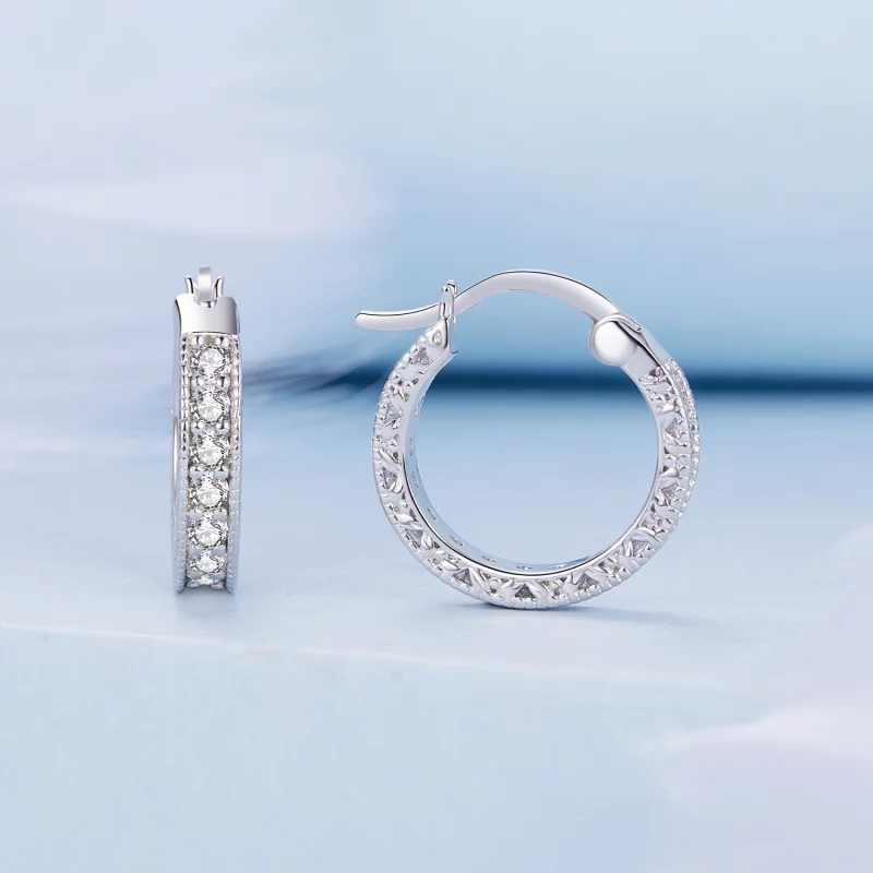 (image pour) Boucles d'oreilles créoles de style Pandora Style Shine - BSE868 - Afficher 2