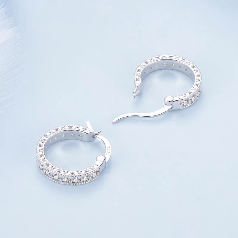 (image pour) Boucles d'oreilles créoles de style Pandora Style Shine - BSE868 - Afficher 4