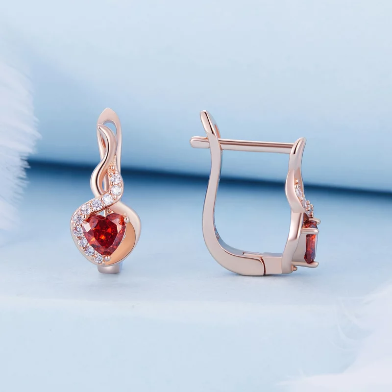 (image pour) Boucles d'oreilles créoles en or rose de style Pandora Love Bond - BSE815 - Afficher 2