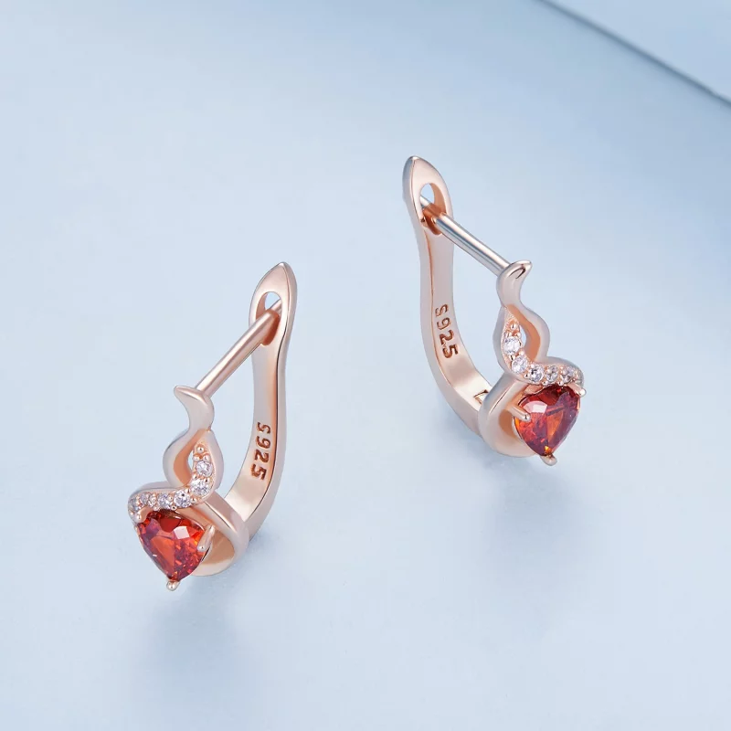 (image pour) Boucles d'oreilles créoles en or rose de style Pandora Love Bond - BSE815 - Afficher 3