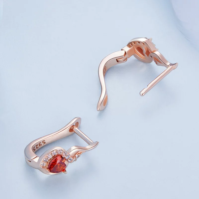 (image pour) Boucles d'oreilles créoles en or rose de style Pandora Love Bond - BSE815 - Afficher 4
