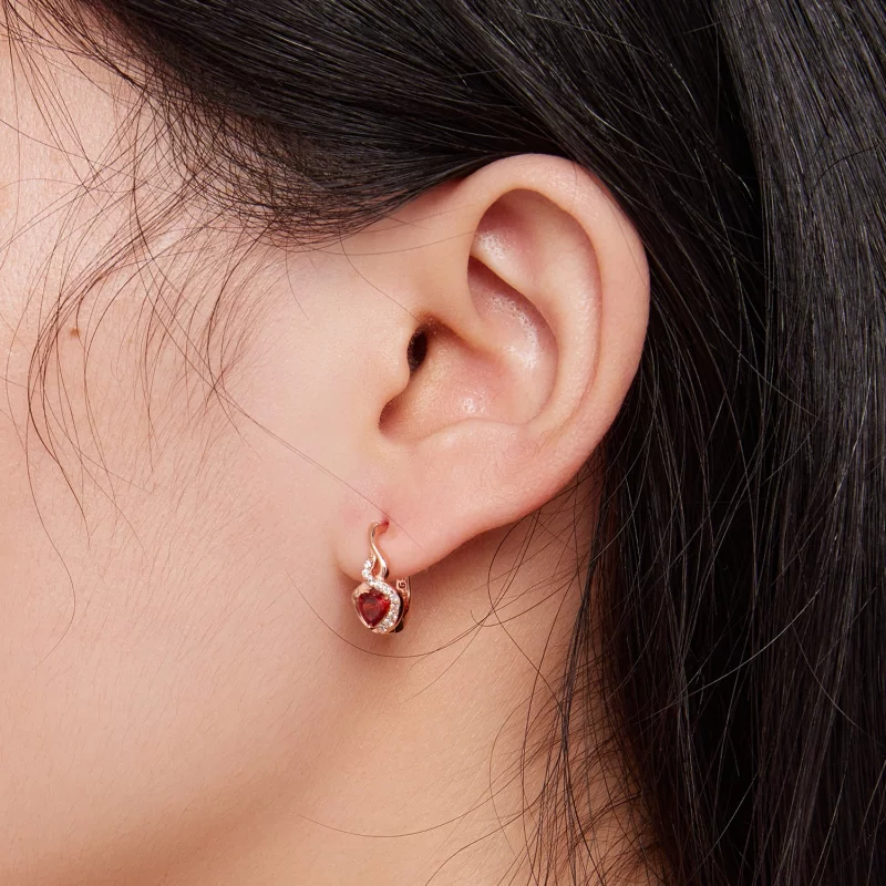 (image pour) Boucles d'oreilles créoles en or rose de style Pandora Love Bond - BSE815 - Afficher 6