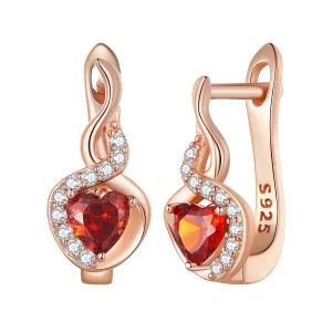 (image pour) Boucles d'oreilles créoles en or rose de style Pandora Love Bond - BSE815
