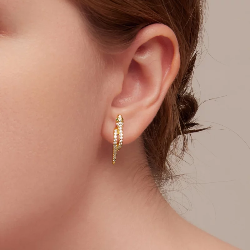 (image pour) Boucles d'oreilles à créoles esprit serpent de style Pandora - BSE669-B - Afficher 7