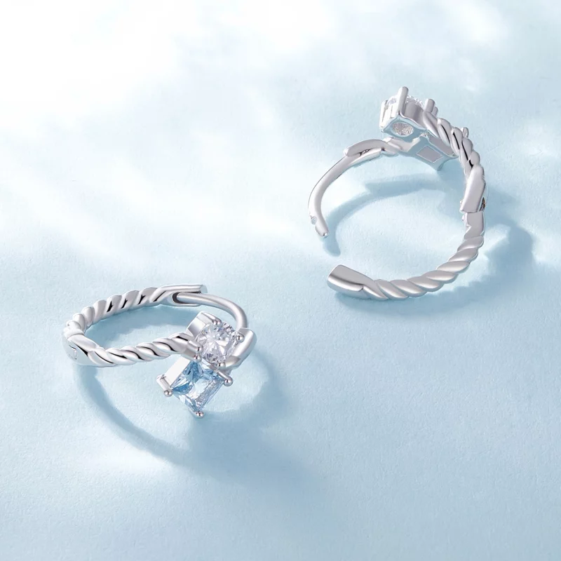 (image pour) Boucles d'oreilles créoles exquises de style Pandora avec incrustation de pierre - Afficher 4
