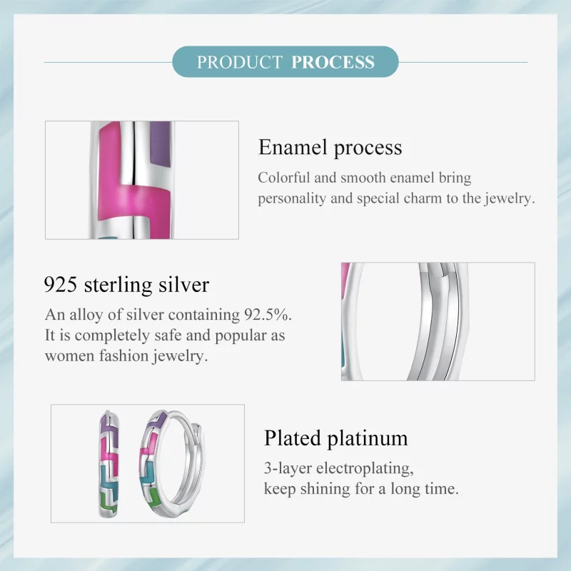 (image pour) Boucles d'oreilles créoles lumineuses de style Pandora - SCE1645 - Afficher 7
